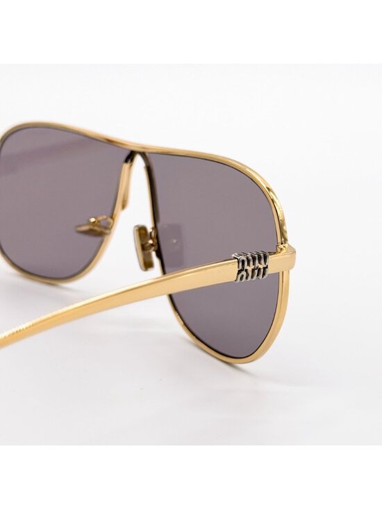 New Miu Miu MU A56S Oversized Gold Purple Sunglasses MUA56S 5AK20I main image 8